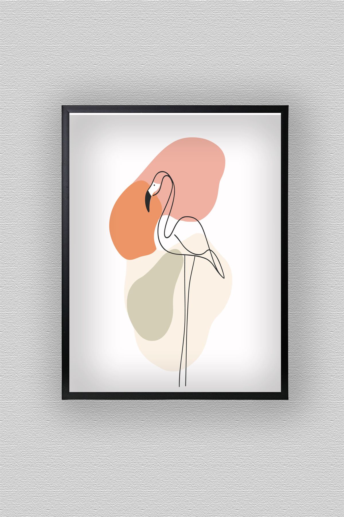 WoodyArts Soyut Flamingo - Siyah Çerçeve
