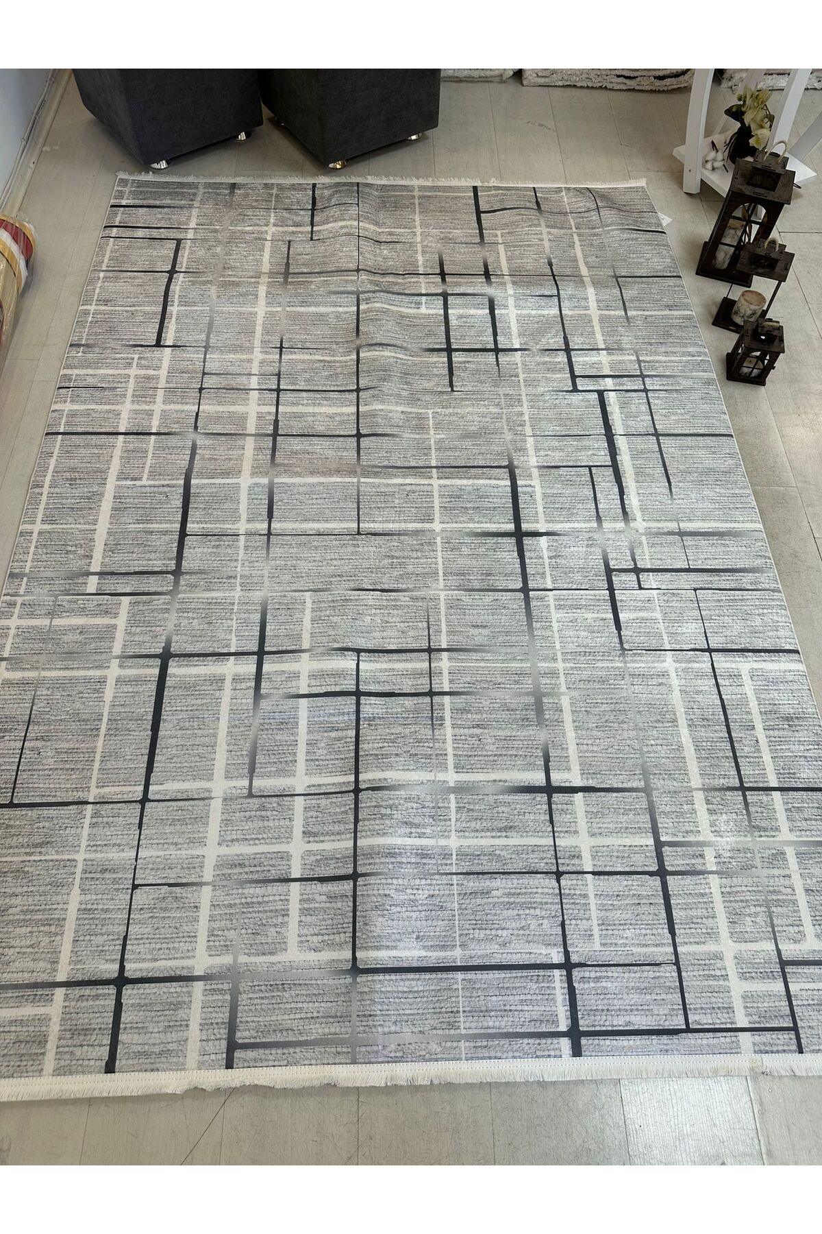 Home Dijital Baskılı Halı Modern Desen Kaymaz Taban Makinede Yıkanabilir Salon Mutfak Halısı