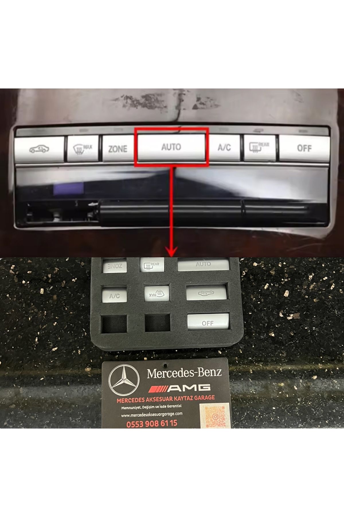 kaytaz MERCEDES W212 KLİMA TUŞLARI KAPLAMA KROM 7 TUŞLU MODEL