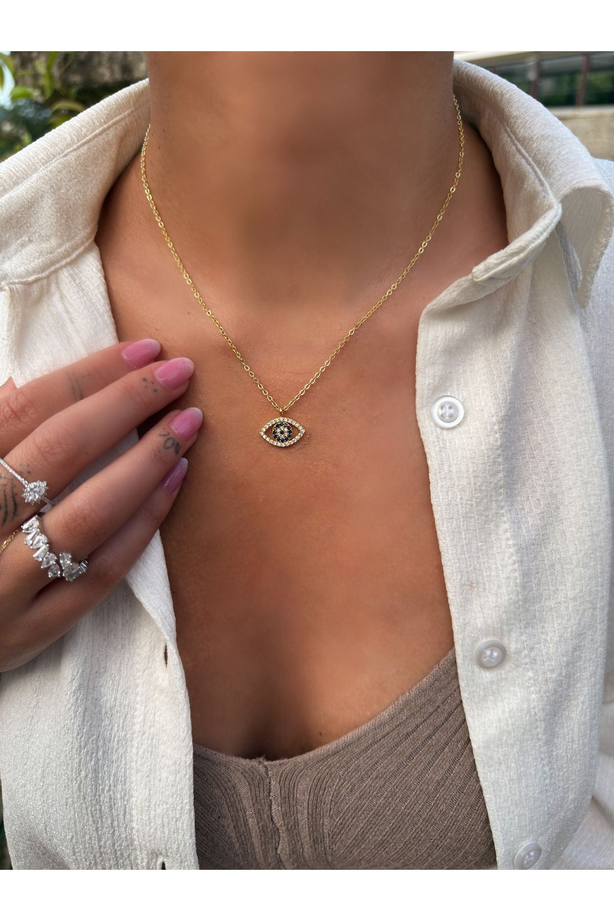 HeyYou Jewelry Minimal göz kolye