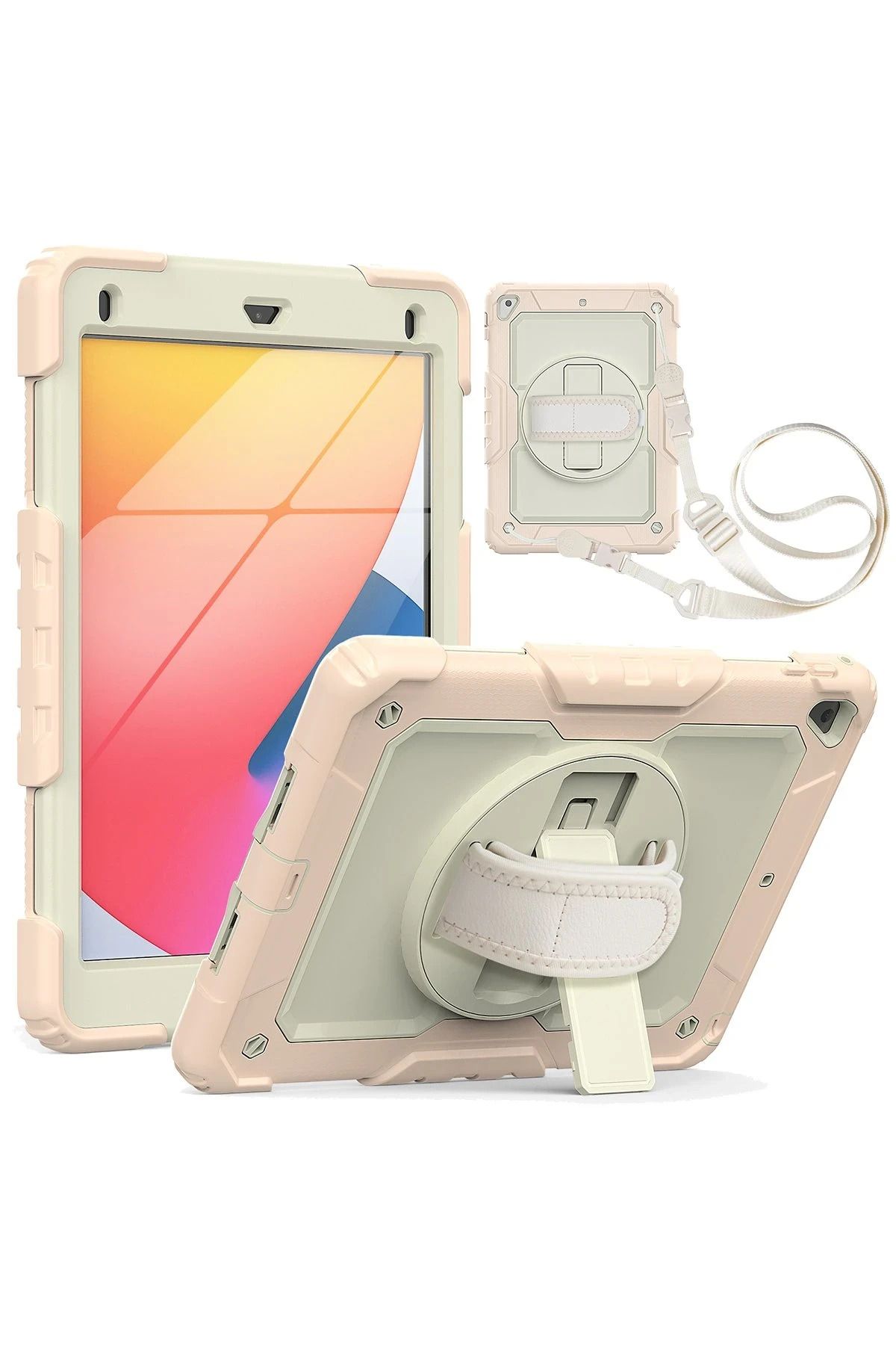 CepteToptan iPad 5 Air 9.7 Kılıf Strap New Tablet Kapak - Pembe