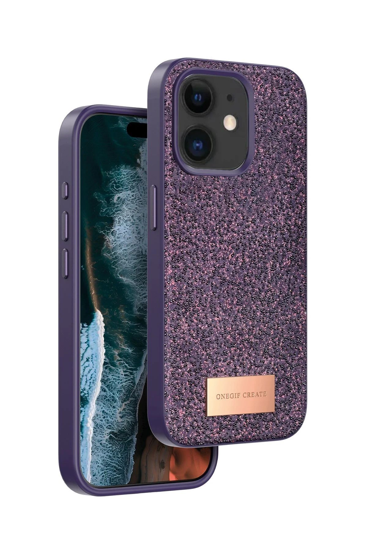 CepteToptan Onegif iPhone 11 Bright Simli Kapak - Derin Mor