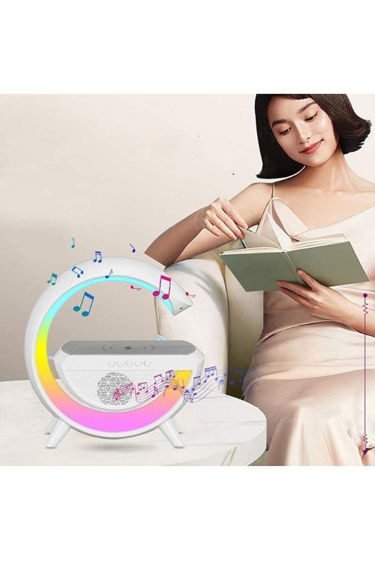 SIKS-3-in-1 Multifunctional Speaker, Smart RGB LED Lamp, Bluetooth Speaker, White 3