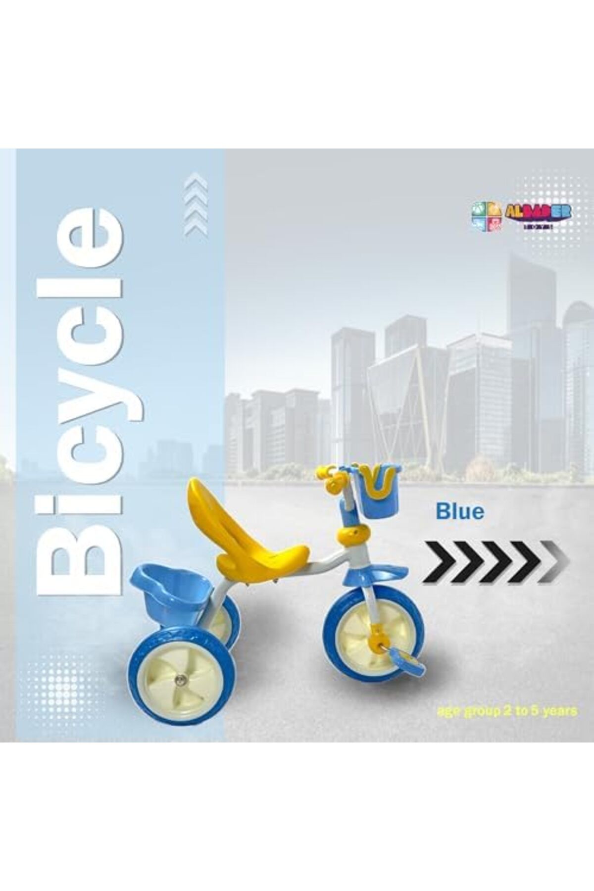 ALBADER-Tricycle For Kids, Three Wheel Bike With Double Baskets, Kids Balance Bicycle For Toddlers 5