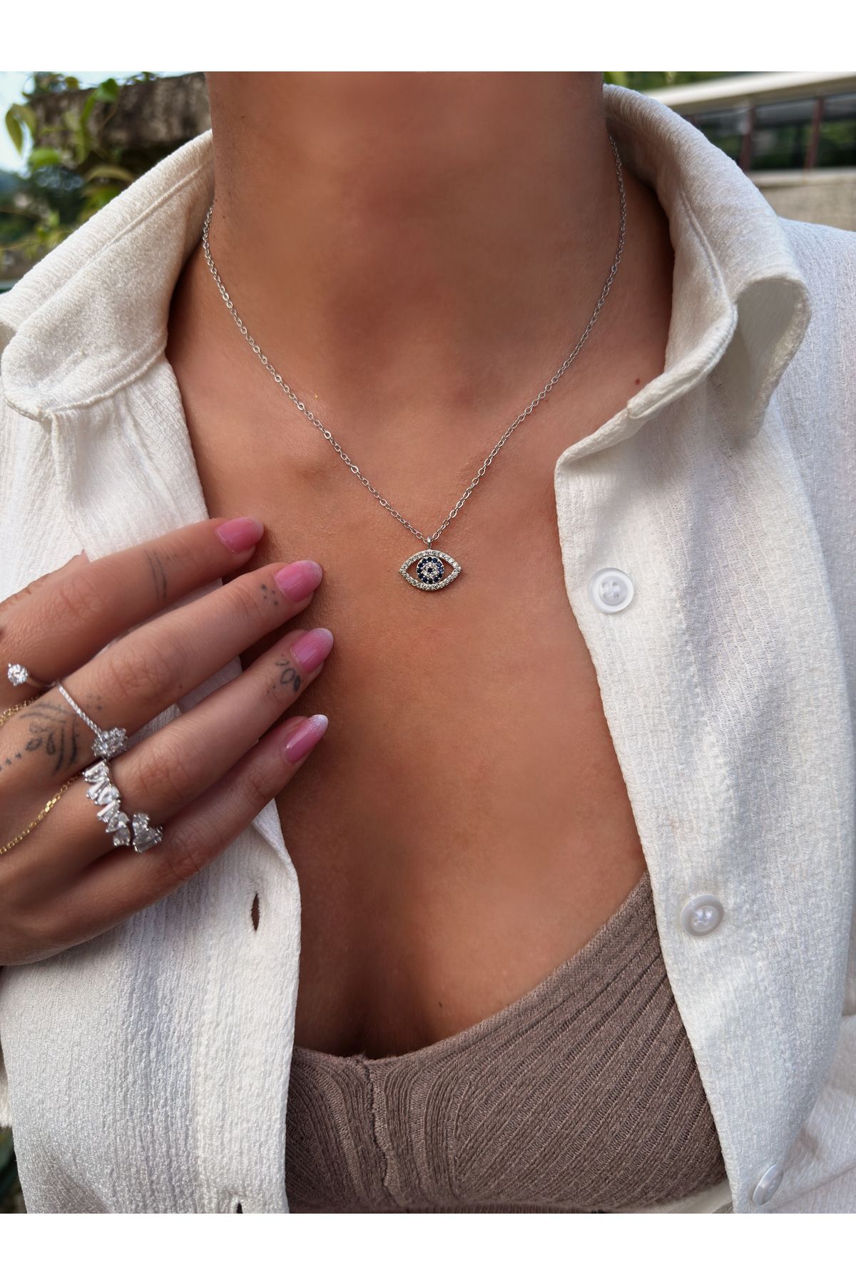 HeyYou Jewelry Minimal göz kolye