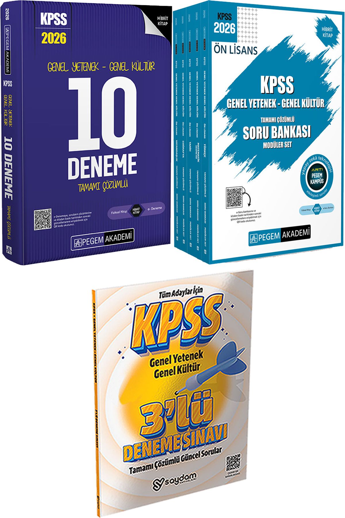 Pegem Akademi Yayıncılık 2026 KPSS Tamamı Çözümlü 10 Deneme - 2026 KPSS Ön Lisans Soru Modüler Set + 3 Deneme