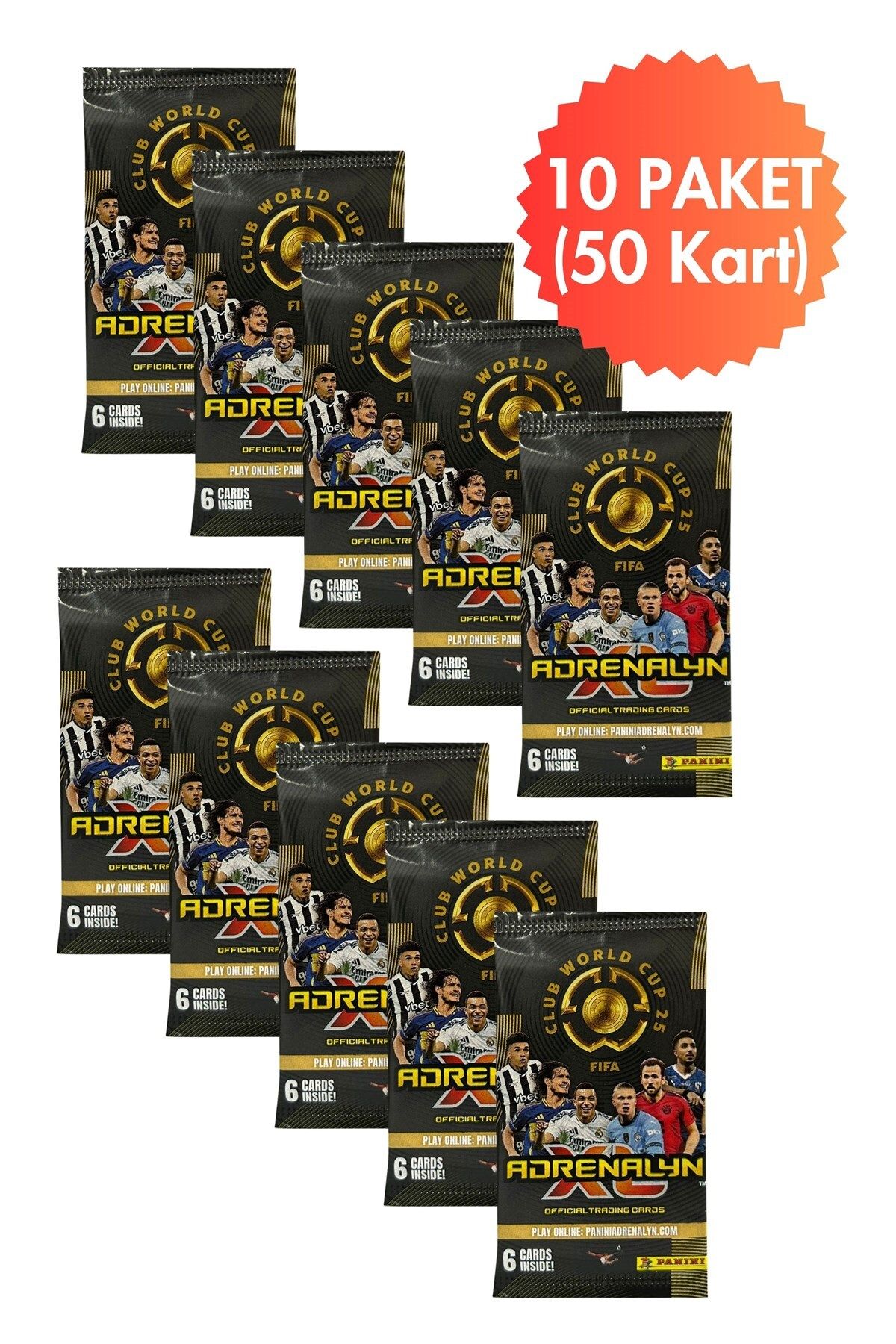 Toyika Panini Club World Cup 25 Lisanslı Orijinal Trading Kartları Cards Koleksiyon 6lı x 10 Paket