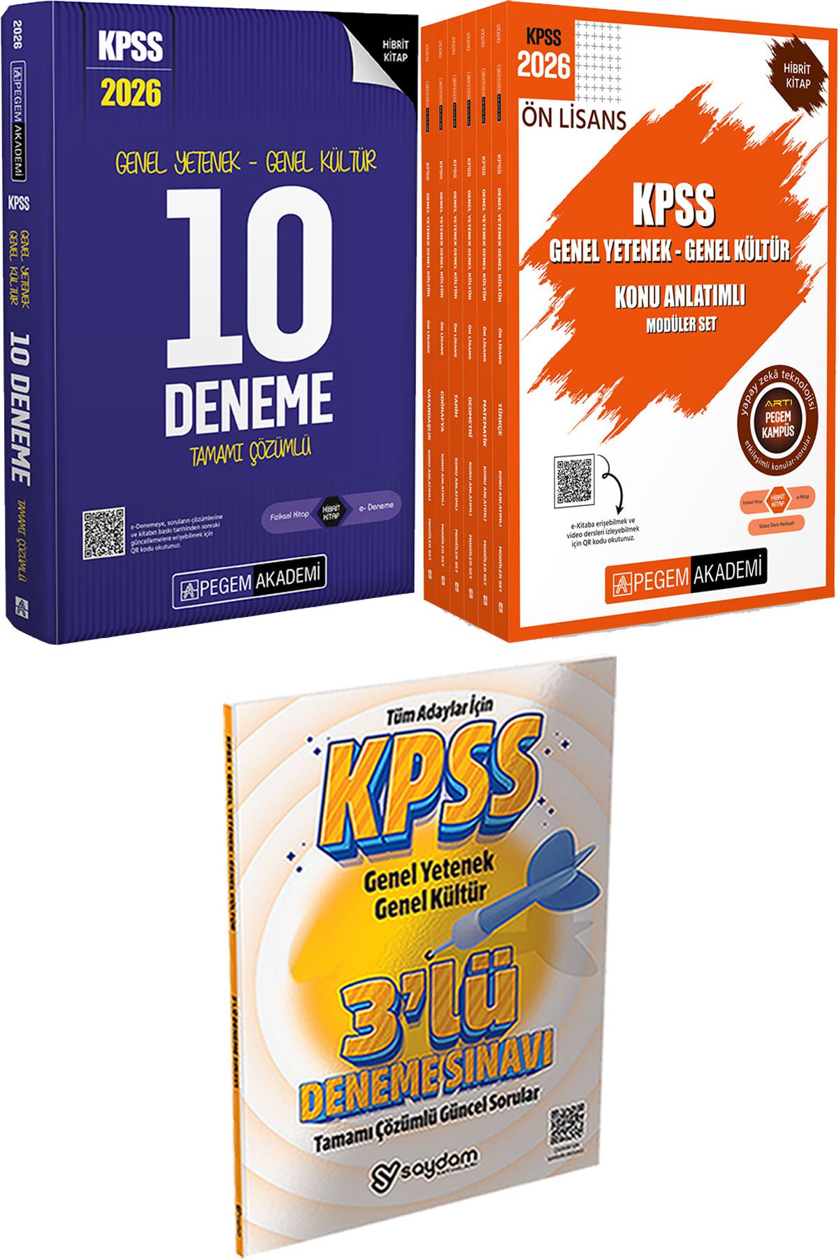 Pegem Akademi Yayıncılık 2026 KPSS Tamamı Çözümlü 10 Deneme - 2026 KPSS Ön Lisans Konu Modüler Set + 3 Deneme
