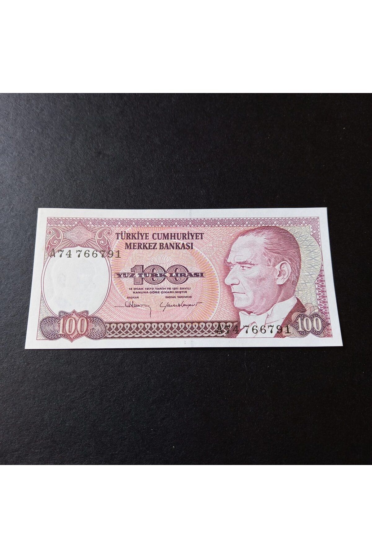 escoines koleksiyon 39963684ef80c583cd 7.Emisyon 100 Lira Çil A Serisi Eski Kağıt Para