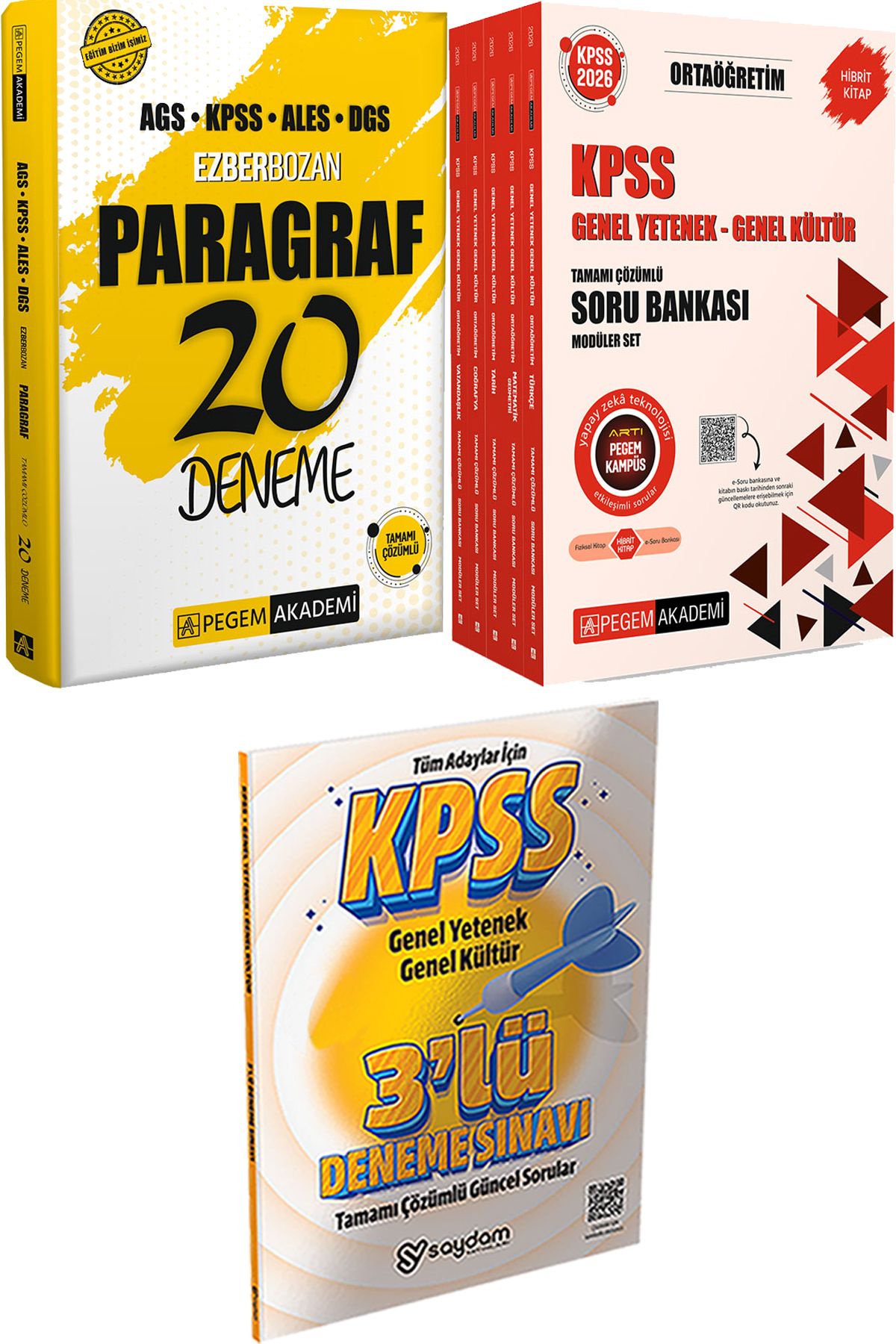 Pegem Akademi Yayıncılık Ezberbozan Paragraf 20 Deneme - 2026 KPSS Ortaöğretim Soru Modüler Set + 3 Deneme