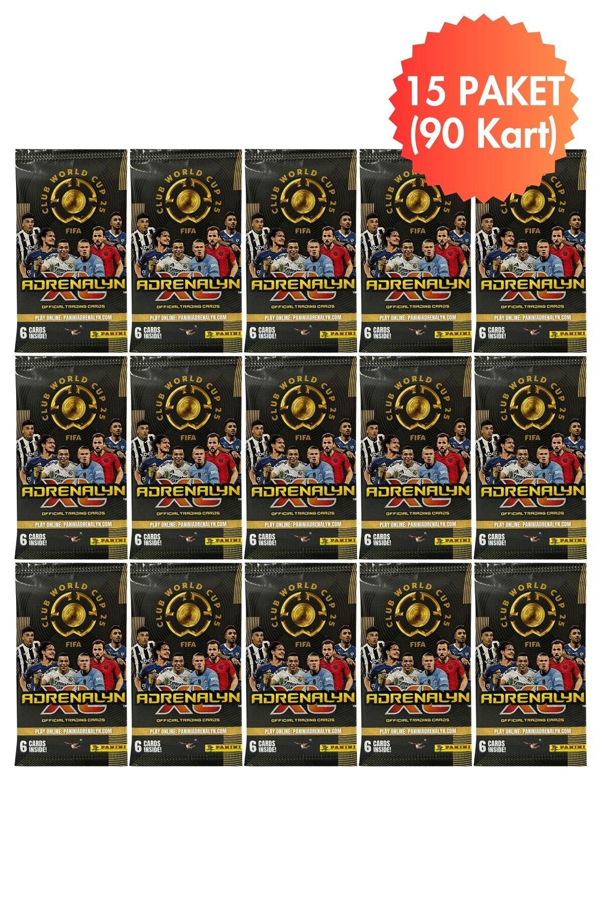 Toyika Panini Club World Cup 25 Lisanslı Orijinal Trading Kartları Cards Koleksiyon 6lı x 15 Paket