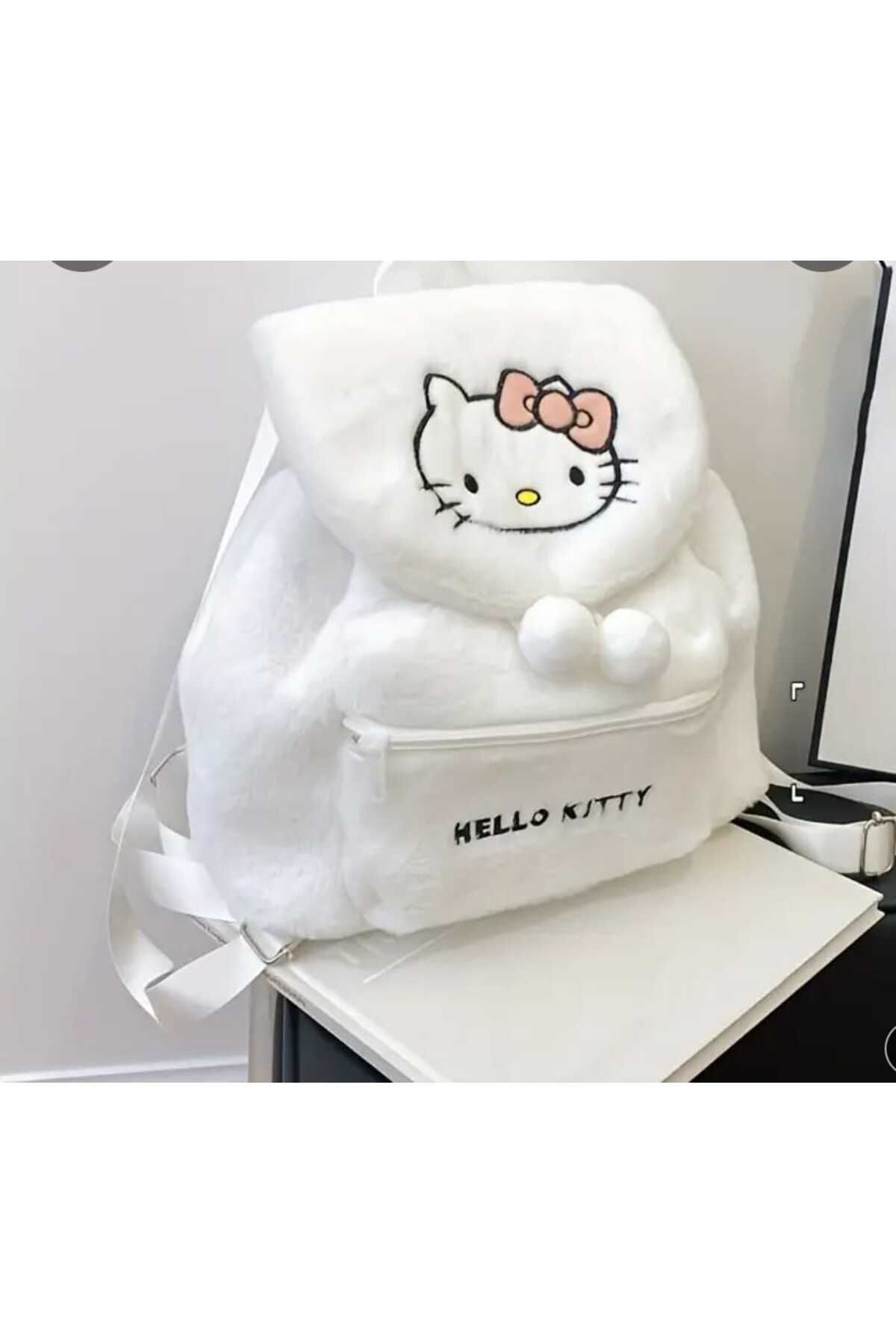 shop Kız Çocuk Peluş Çanta Beyaz