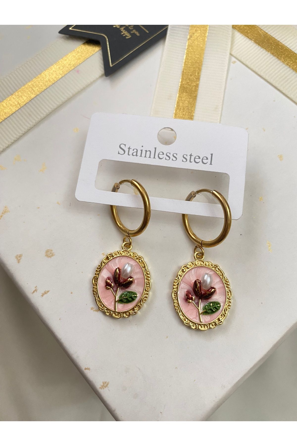 asem jewelry BAHAR ESİNTİSİ VİNTAGE ÇELİK KÜPE