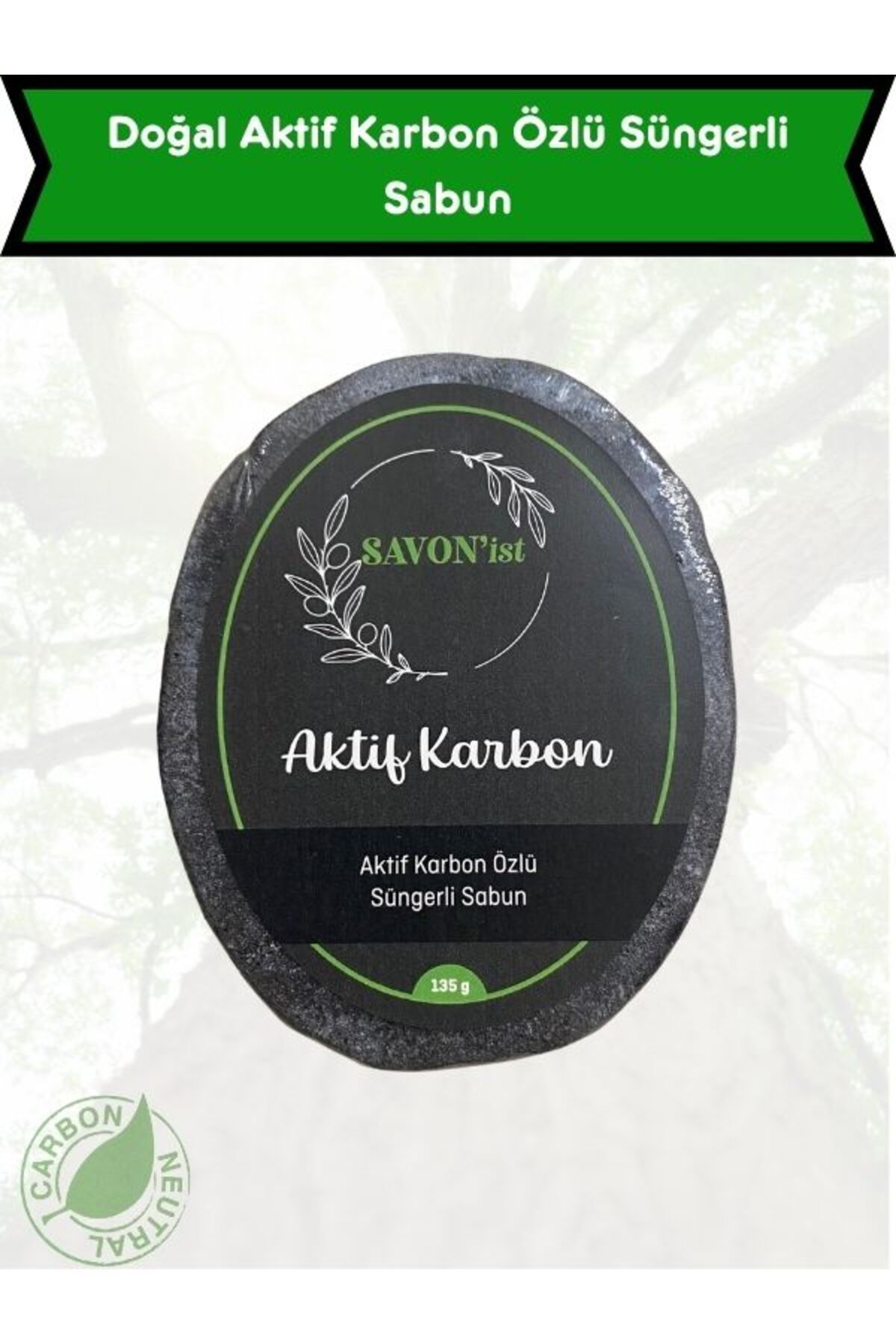 SAVON'ist Doğal Aktif Karbon Özlü Süngerli Sabun