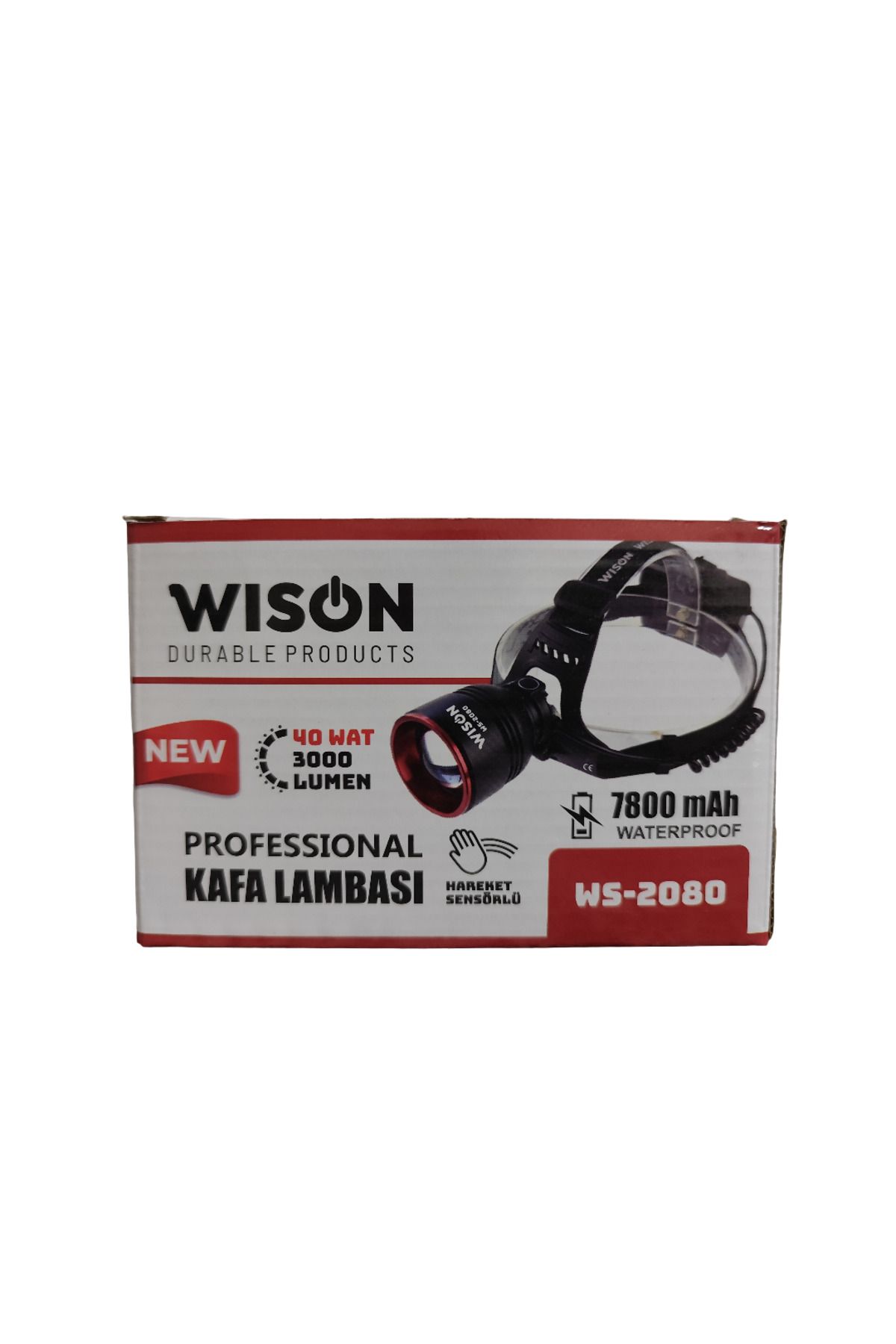 Wıson WS-2080 Profesyonel Hareket Sensörlü 3000 Lümen 40 Watt Kafa Lambası
