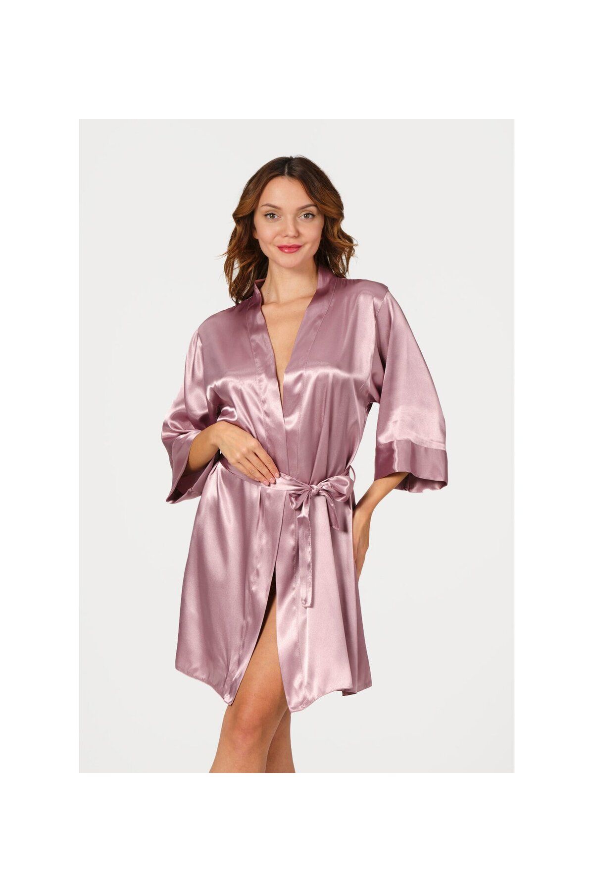 Home Vizon Brıde saten sabahlık S/M