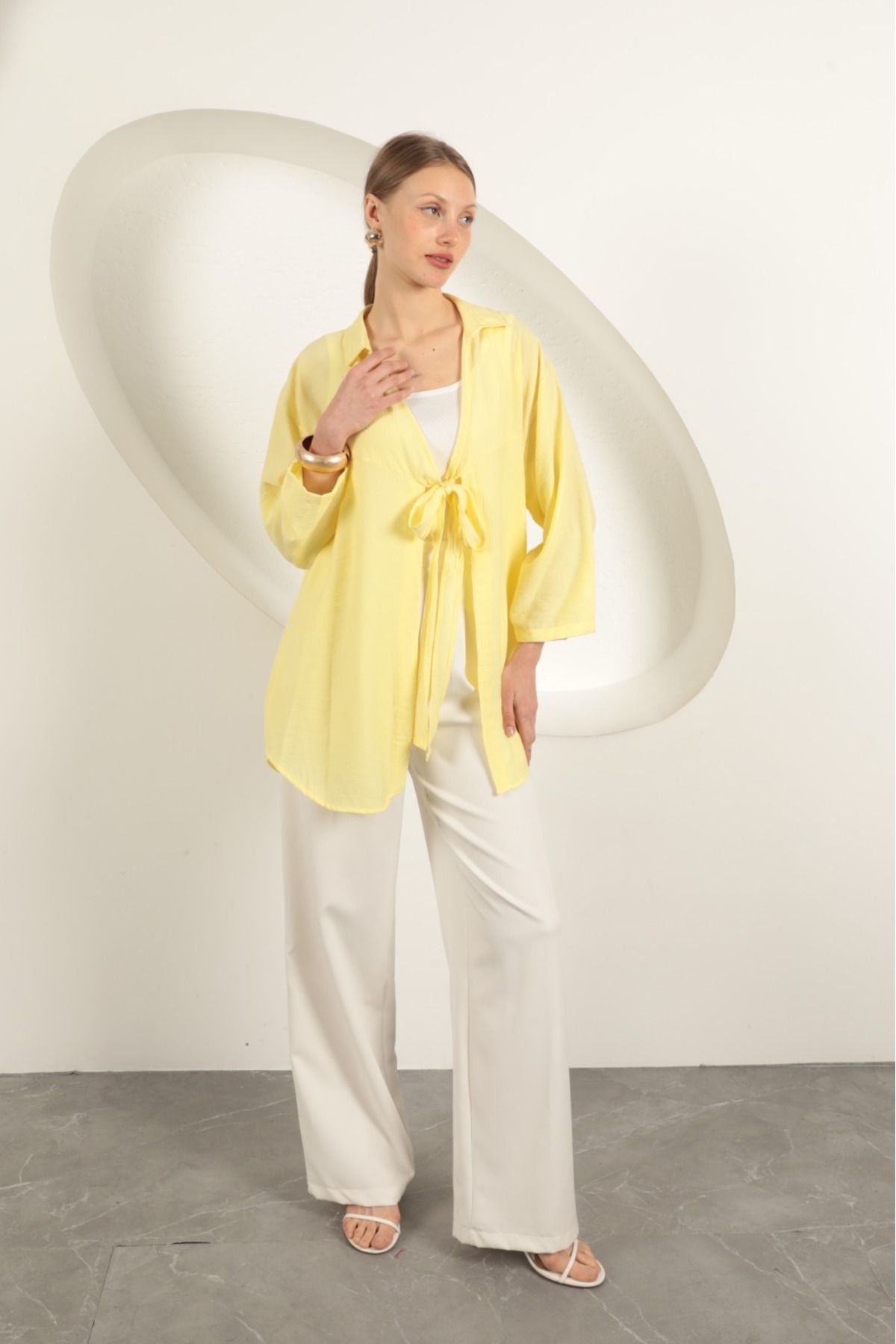MODA ModaPerla Ağaç kabuğu kumaş pareo kimono