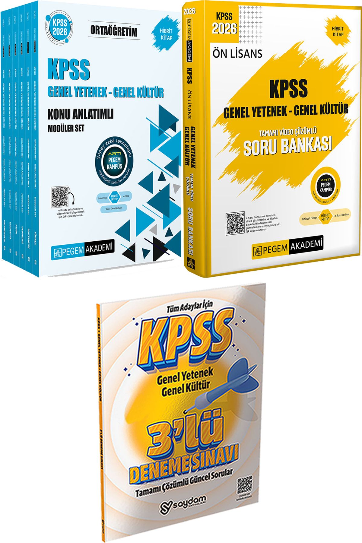 Pegem Akademi Yayıncılık 2026 KPSS Ortaöğretim Konu Modüler Set - 2026 KPSS Ön Lisans Soru Video Çözümlü + 3 Deneme