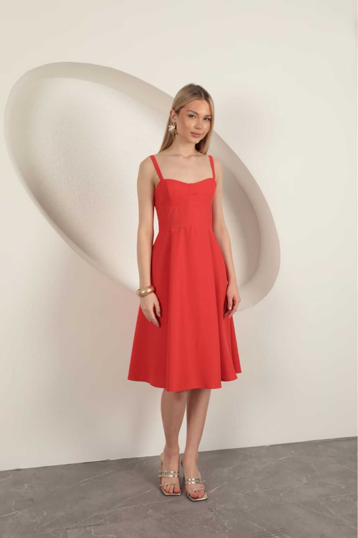 MODA ModaPerla Asklı midi elbise