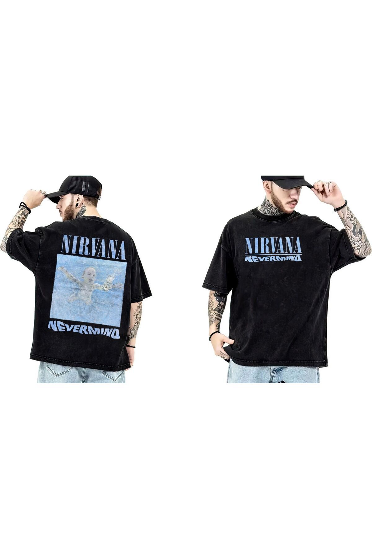sensobel Nirvana Nevermind Yıkamalı Over Size Tişört