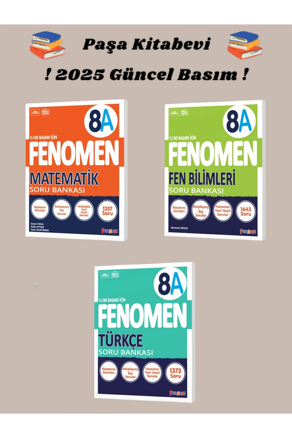 Fenomen Yayıncılık 8. Sınıf Matematik - Fen Bilimleri - Türkçe (A SET) Soru Bankası