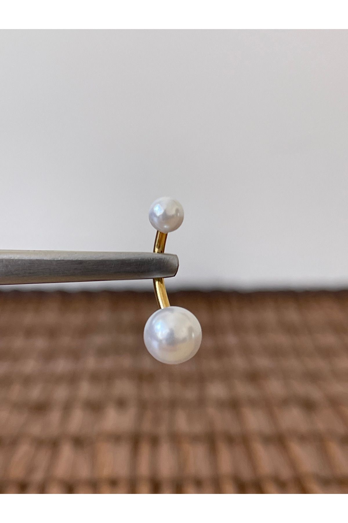 Rupen Kraft 316 L Cerrahi Çelik Anti Alerjik 10 mm İncili Göbek Piercingi inci Piercing