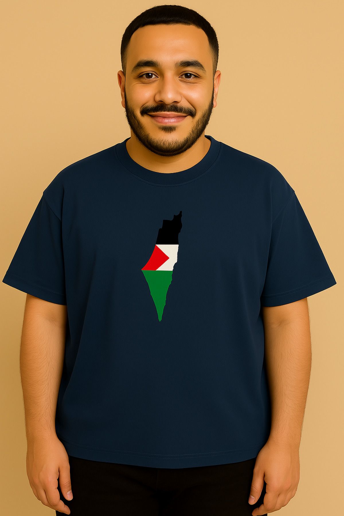Kaptins oversize t-shirt Filistin baskılı