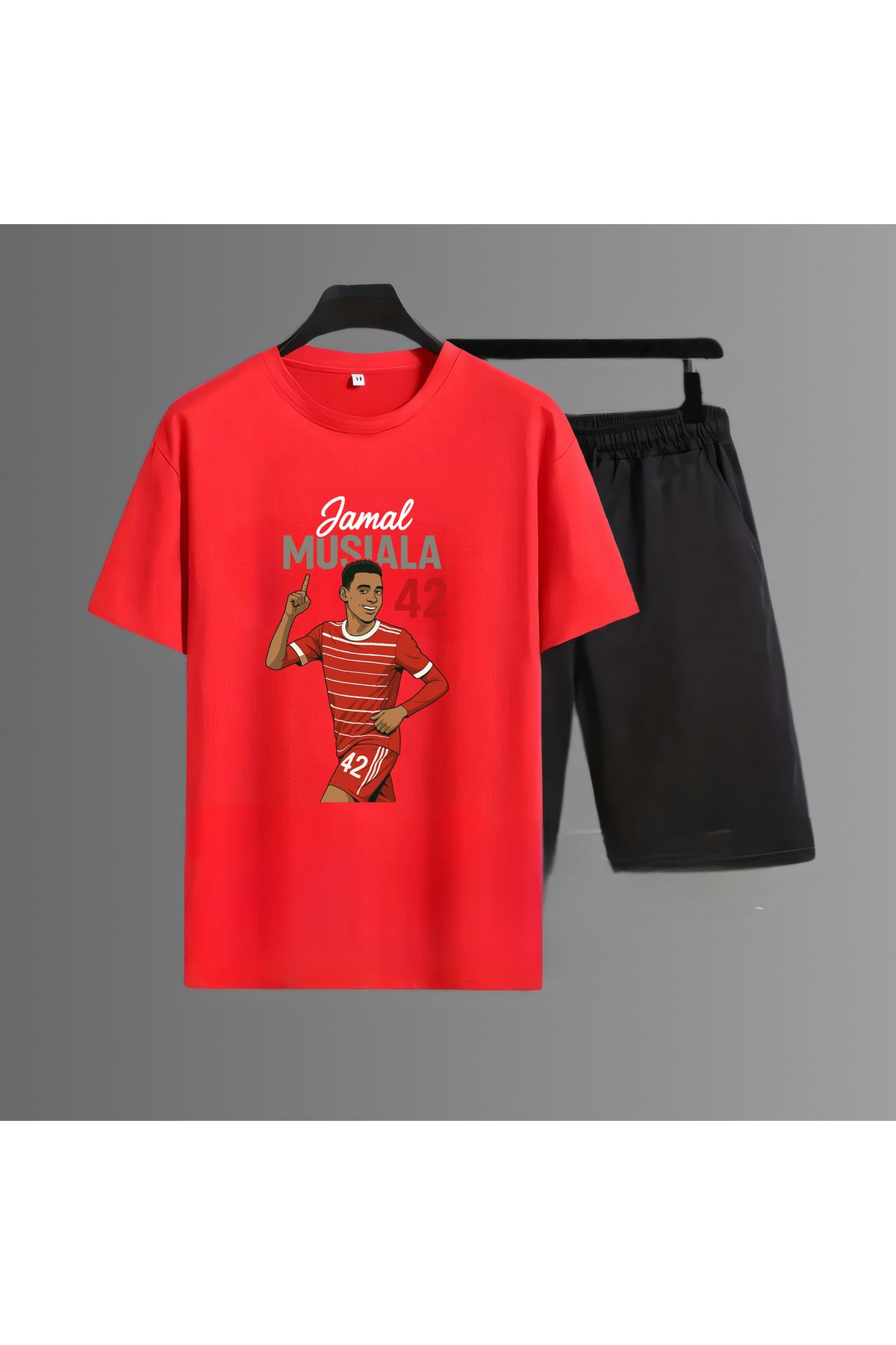 Biy Store Jamal Musiala fotoğraf futbol forma baskılı unisex kısa kollu erkek tişört kadın t-shirt şort takımı