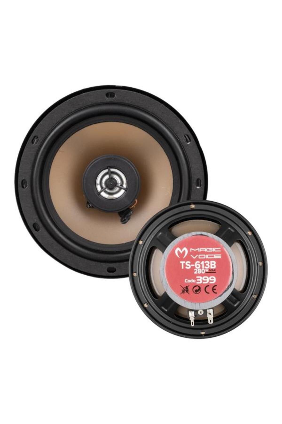 Pİ GLOBAL Magicvoice Ts-613B 6'' 16 Cm 280 Watt Çift Yollu Tweeterlı Tekli Oto Hoparlör