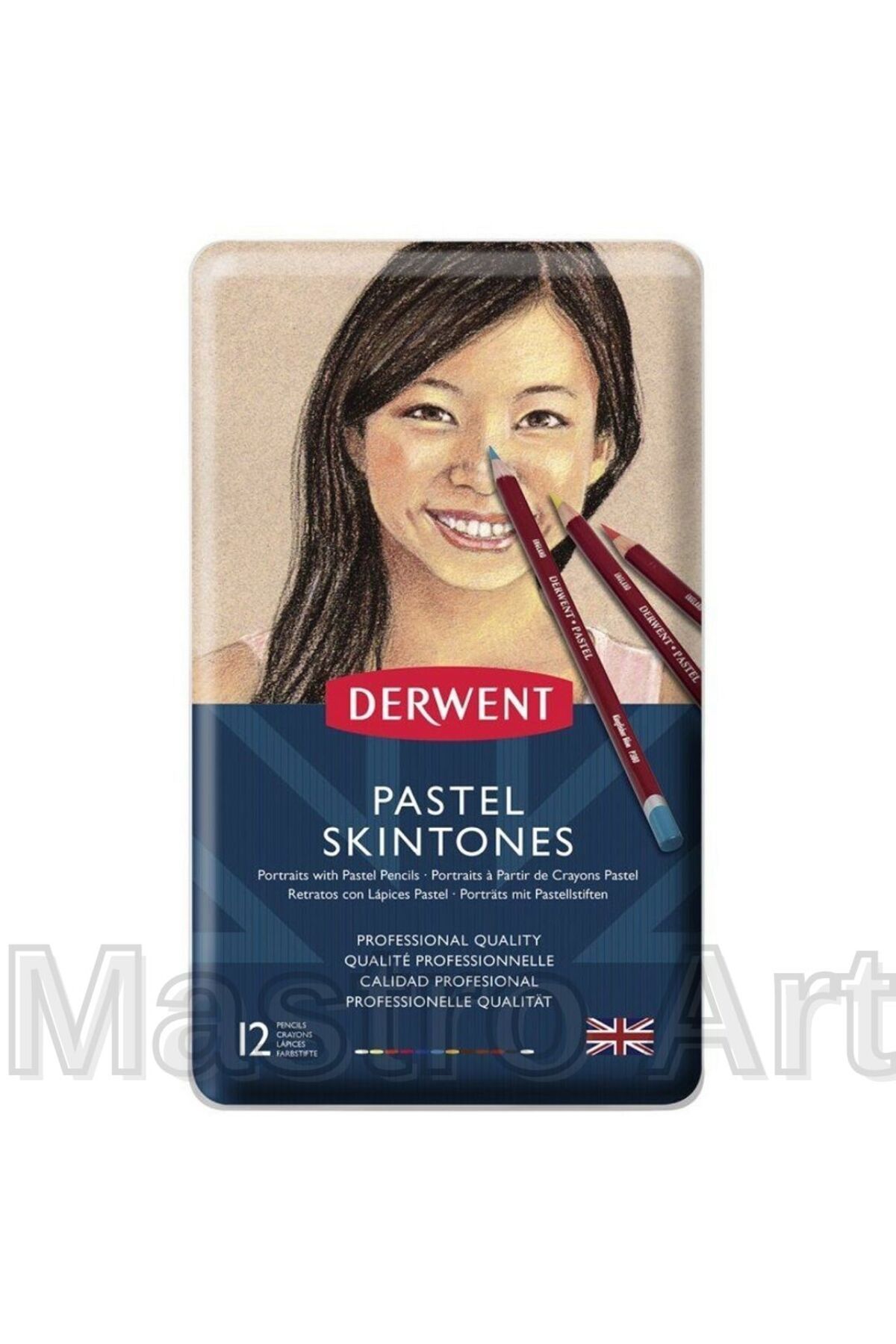 Mastro Art Derwent Soft-toz Pastel Kalem Kuruboya Metal Kutu (TEN RENKLERİ)