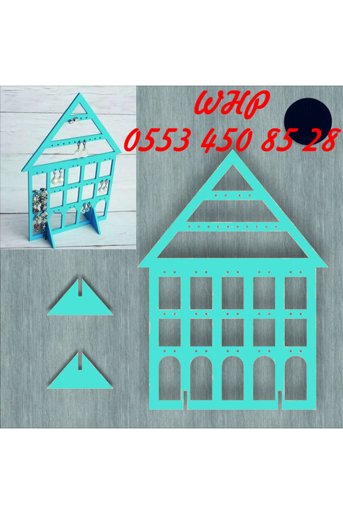 ÇUKUROVA ÜTÜ Küpe Sergileme Standı 3 mm Ahşap ( EBAT 27 X 20 CM )