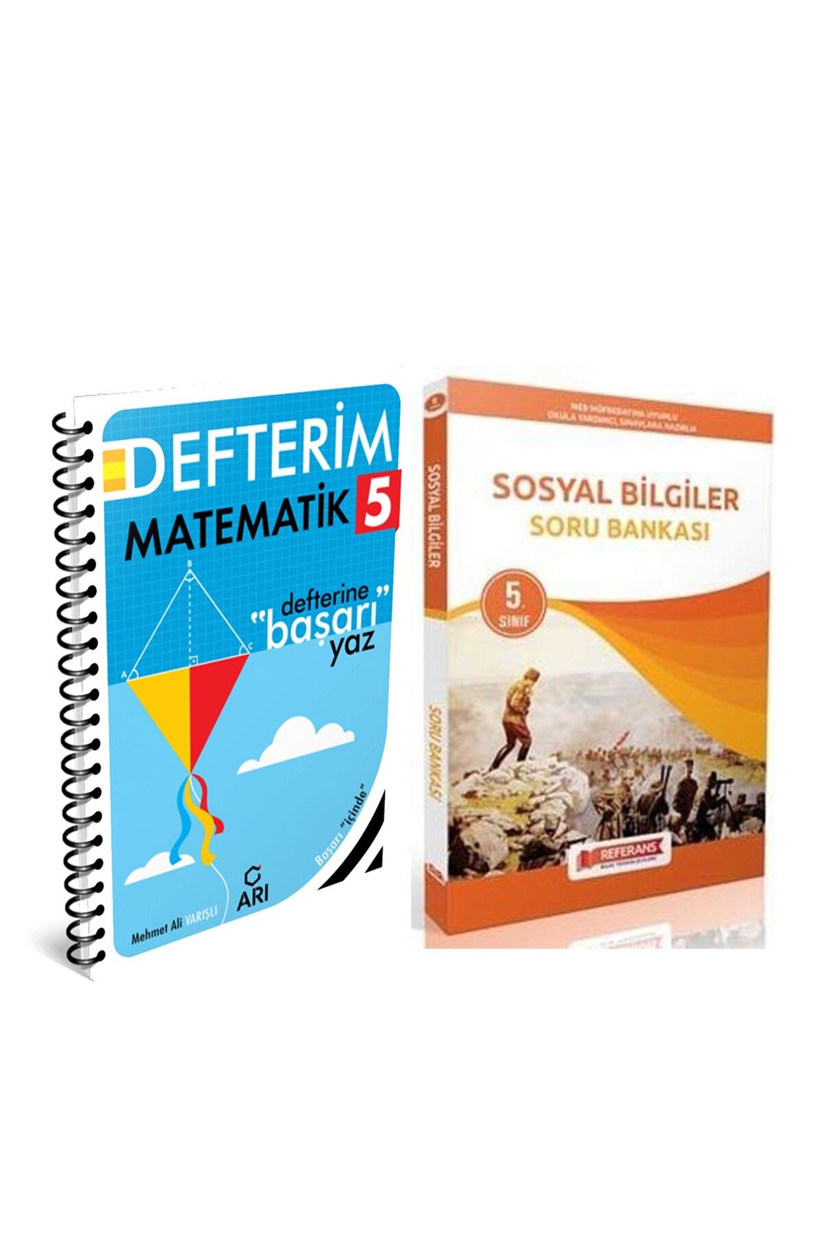 Referans Yayınları Arı 5. Sınıf Matematik Defteri Matemito ve Referans Sosyal Bilgiler Soru Bankası Seti 2 Kitap