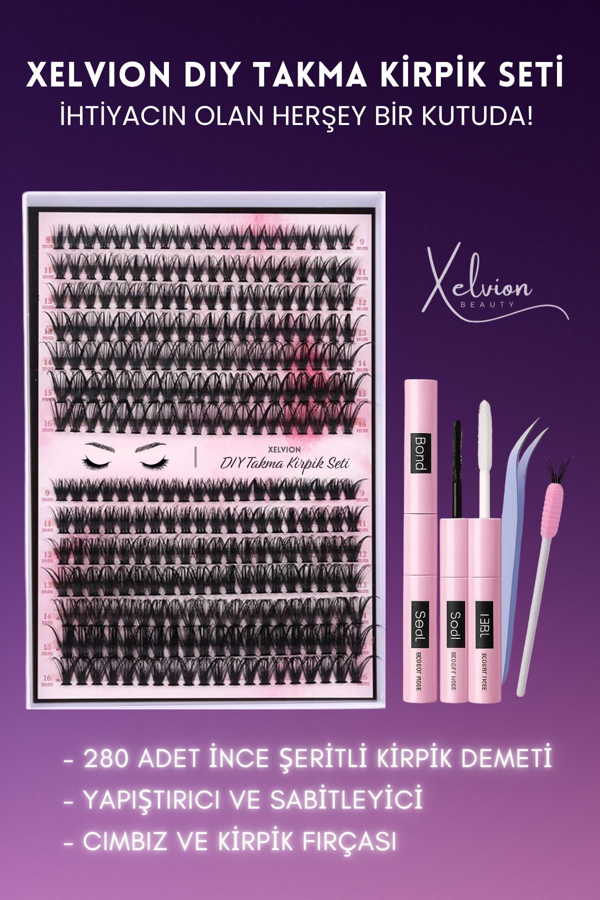 XELVION BEAUTY XELVION DIY Takma Kirpik Seti