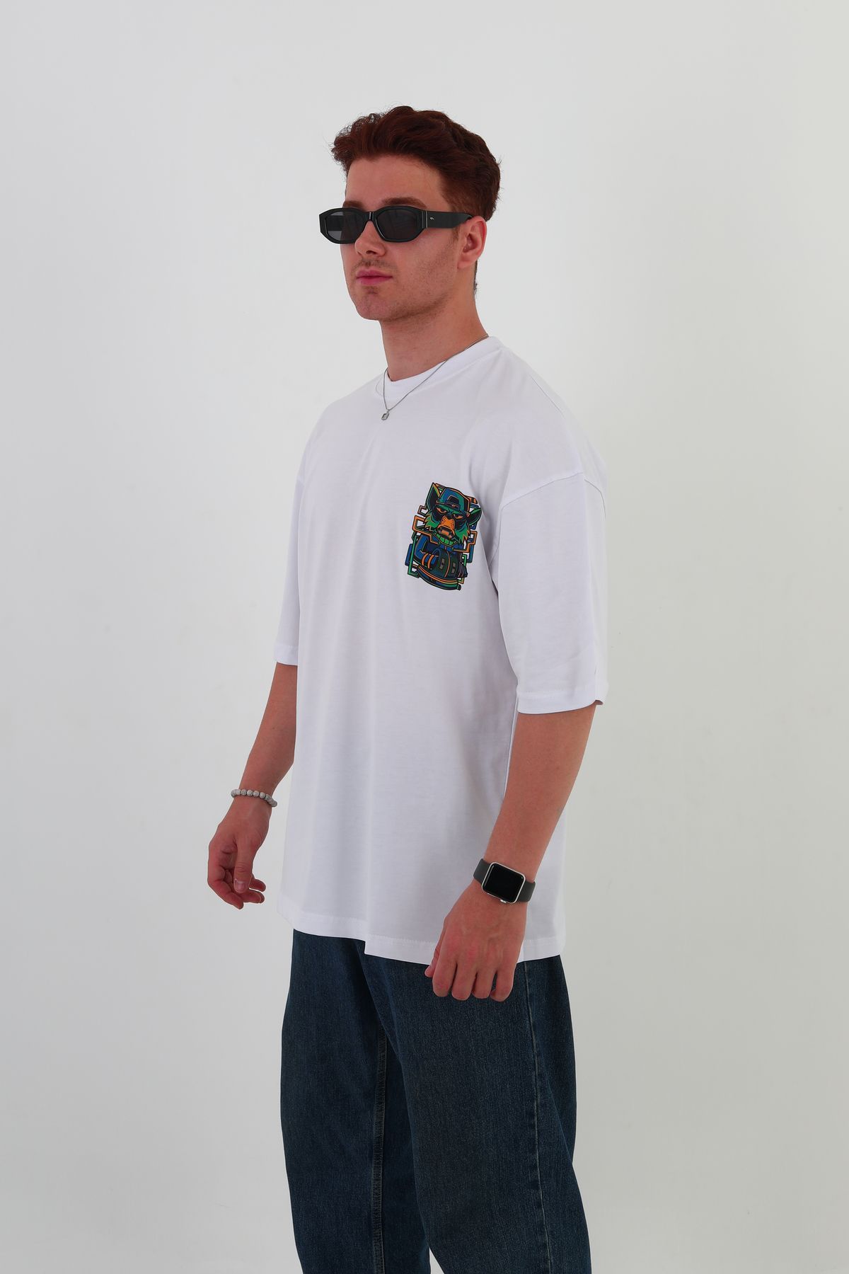 mantova GETLOST-Oversize Tişört | Sırt Baskılı – Minimal Göğüs Desenli Unisex Tshirt