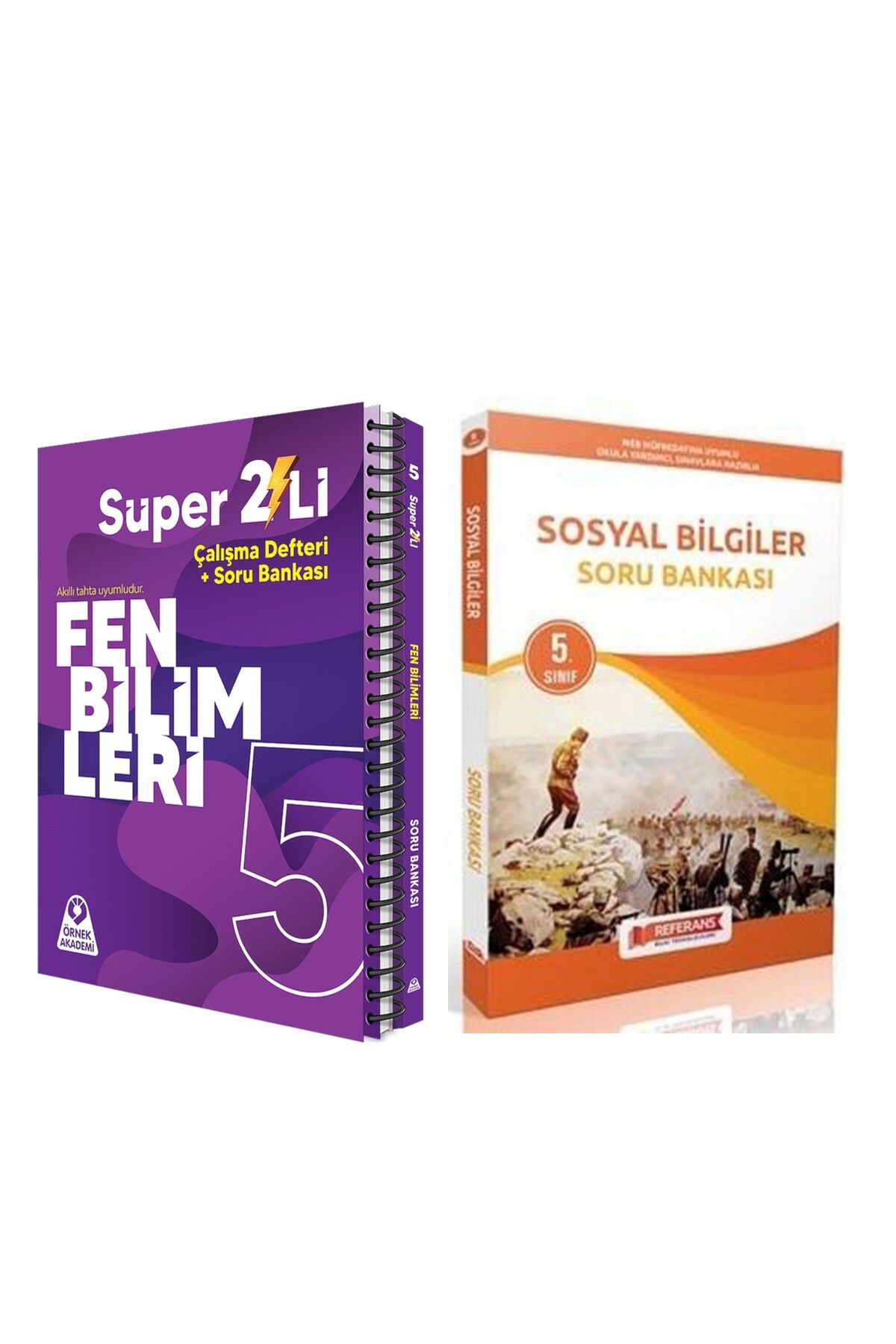 Referans Yayınları Örnek 5. Sınıf Süper İkili Fen Bilimleri Seti ve Referans Sosyal Bilgiler Soru Bankası 2 Kitap