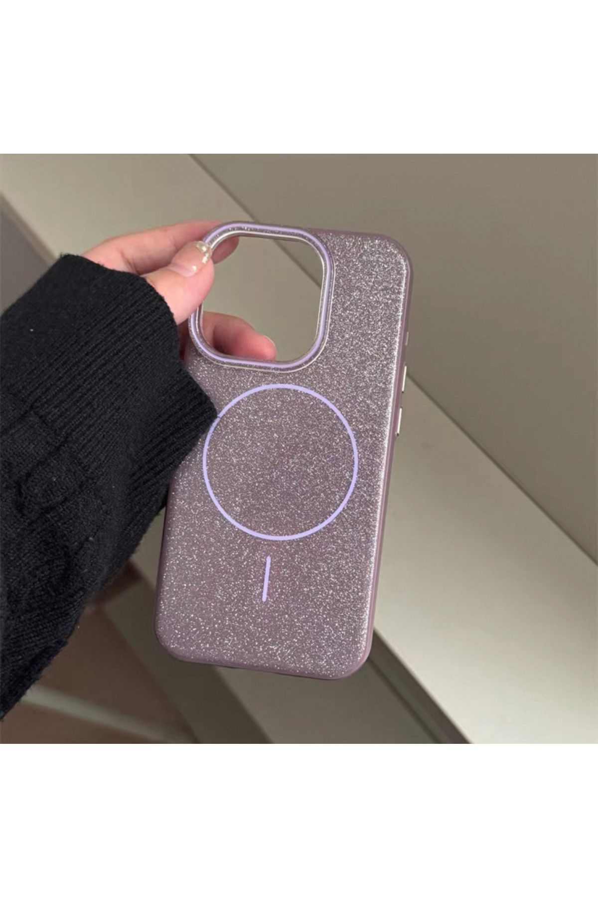 EDELFU iPhone 14 ve 13 UYUMLU Simli Silikon Kamera Çıkıntılı Parlak Gösterişli Magsafeli Koruyucu Kılıf
