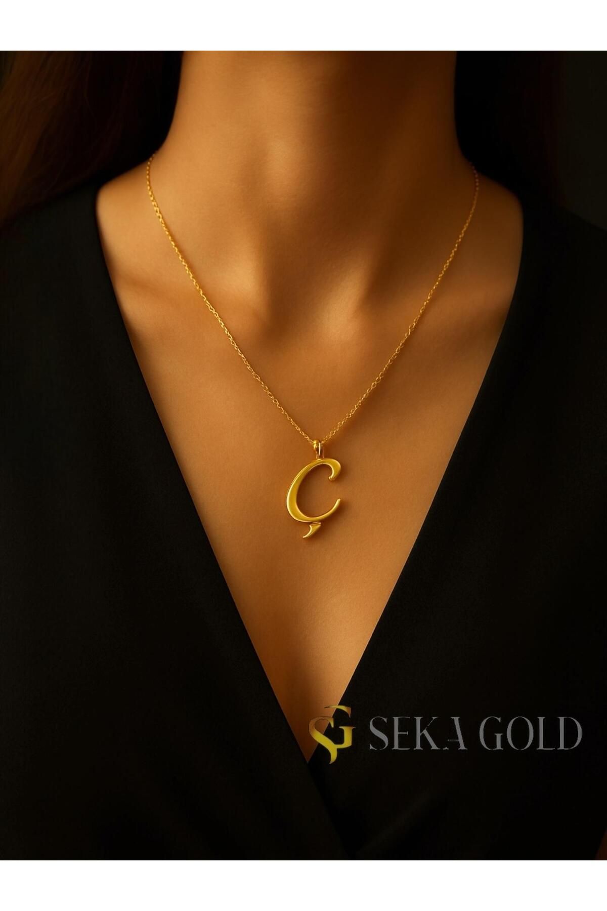 Seka gold Ç Harfi Kolye