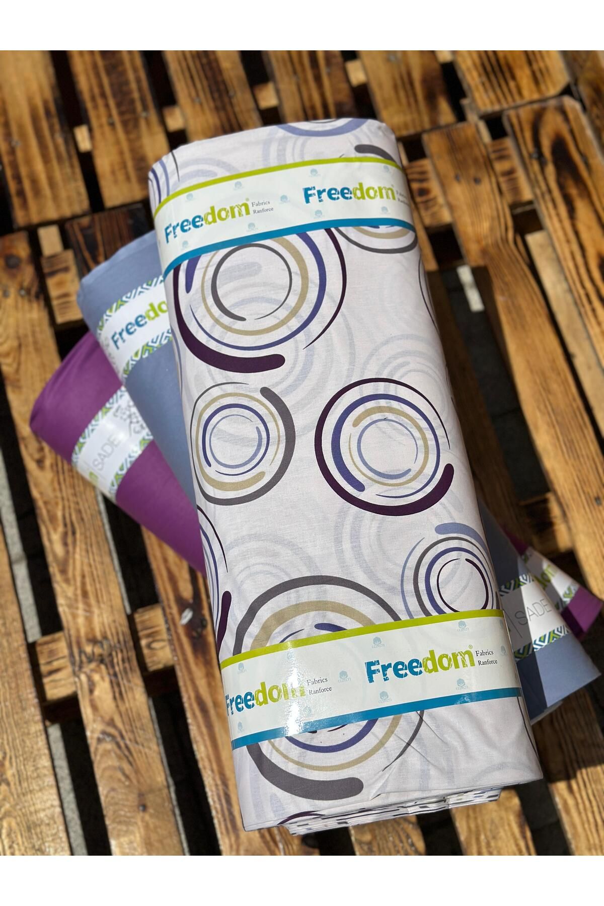 Freedom Ranforce Kumaş Geometrik Desenli - 100% Pamuk 30 Metre 1 Top Kumaş 240 cm en - Nevresimlik Kumaş