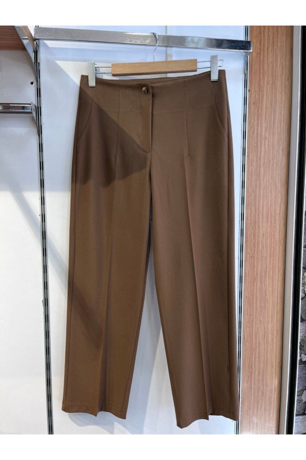 DEAG Poly Viscose Yüksek Bel Pervazli Pantolon