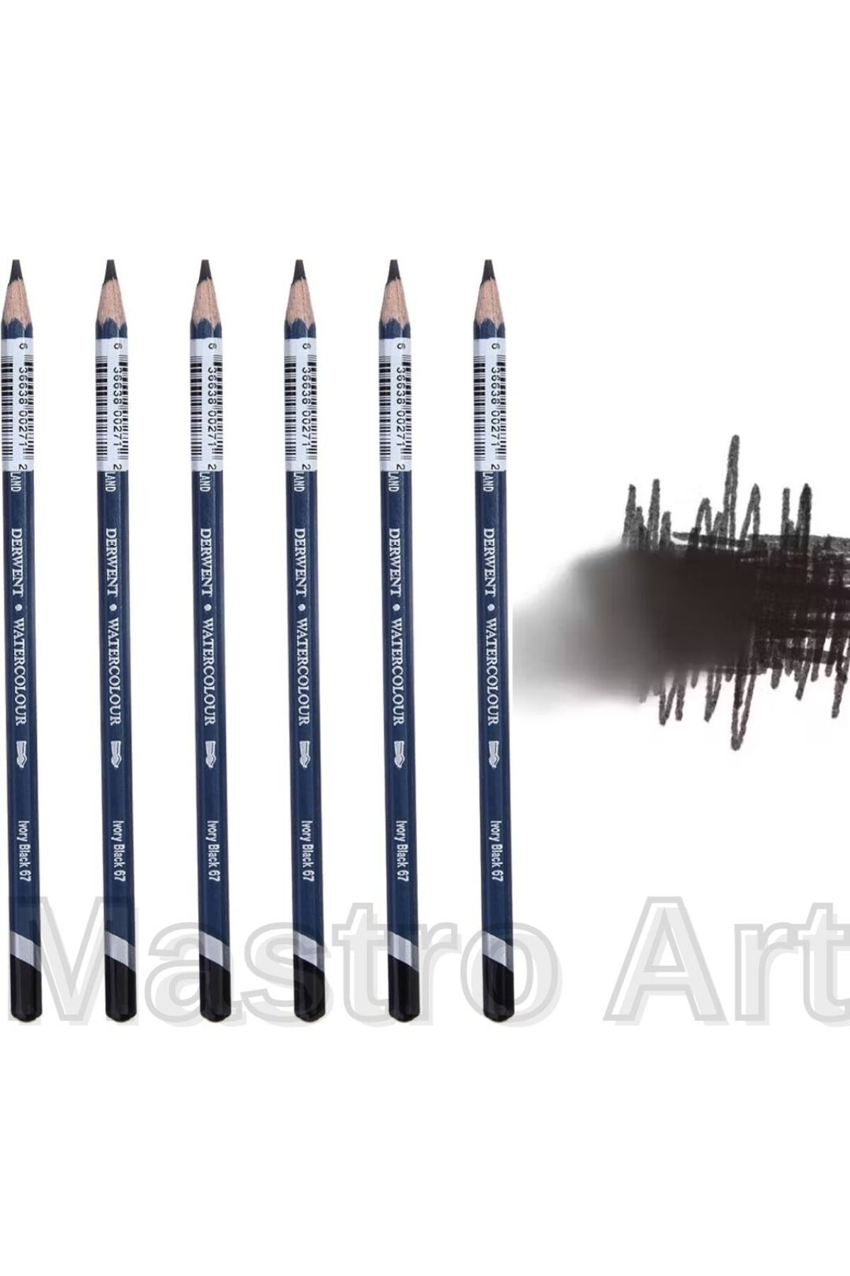Mastro Art Derwent Watercolor Pencil 67 Ivory Black