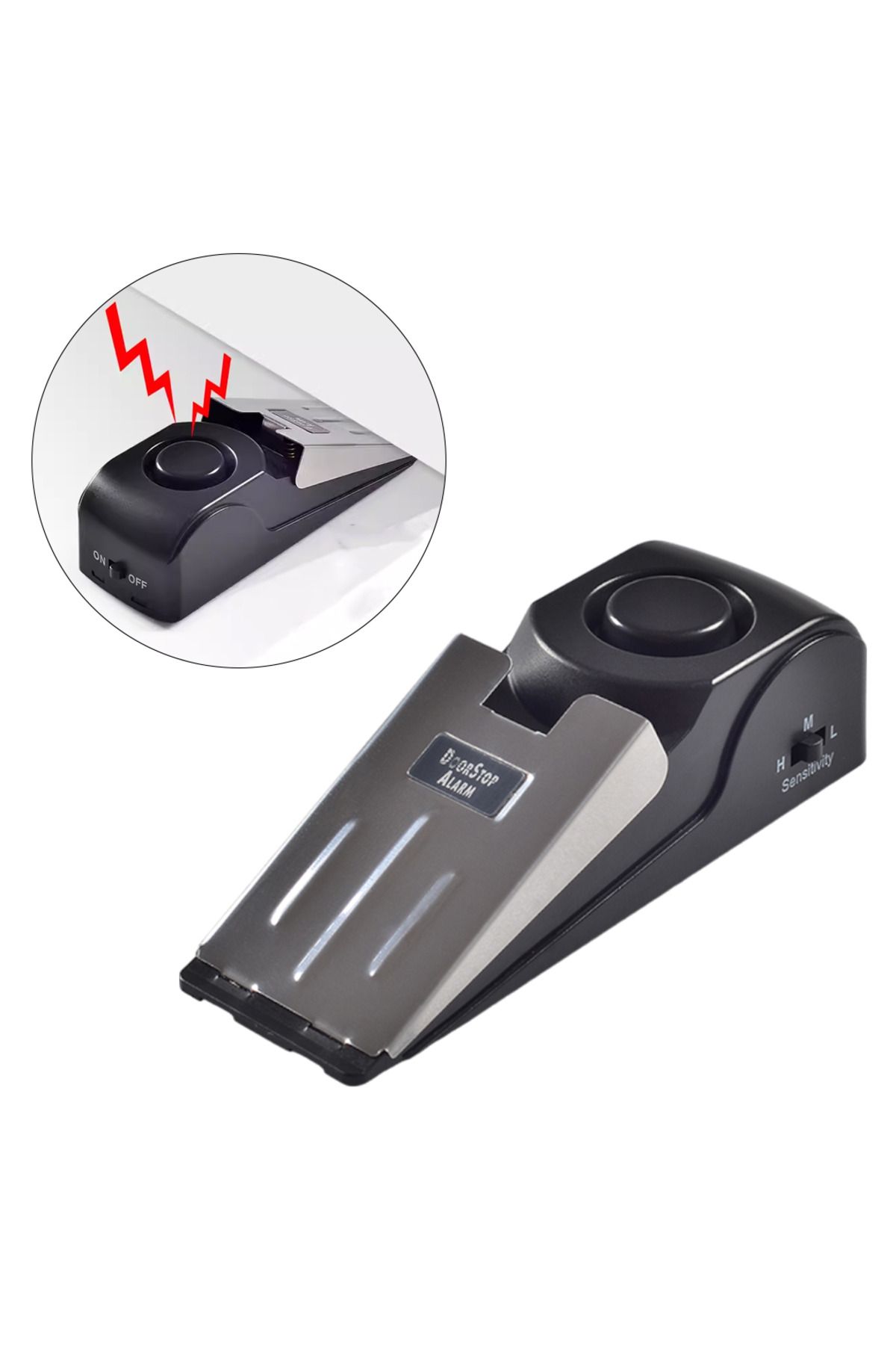 nelerbulurum PİLLİ YÜKSEK SESLİ VE TİTREŞİMLİ Hırsız Alarmı KAPI DURDURMA ALARMI (9 VOLT PİL HEDİYE)