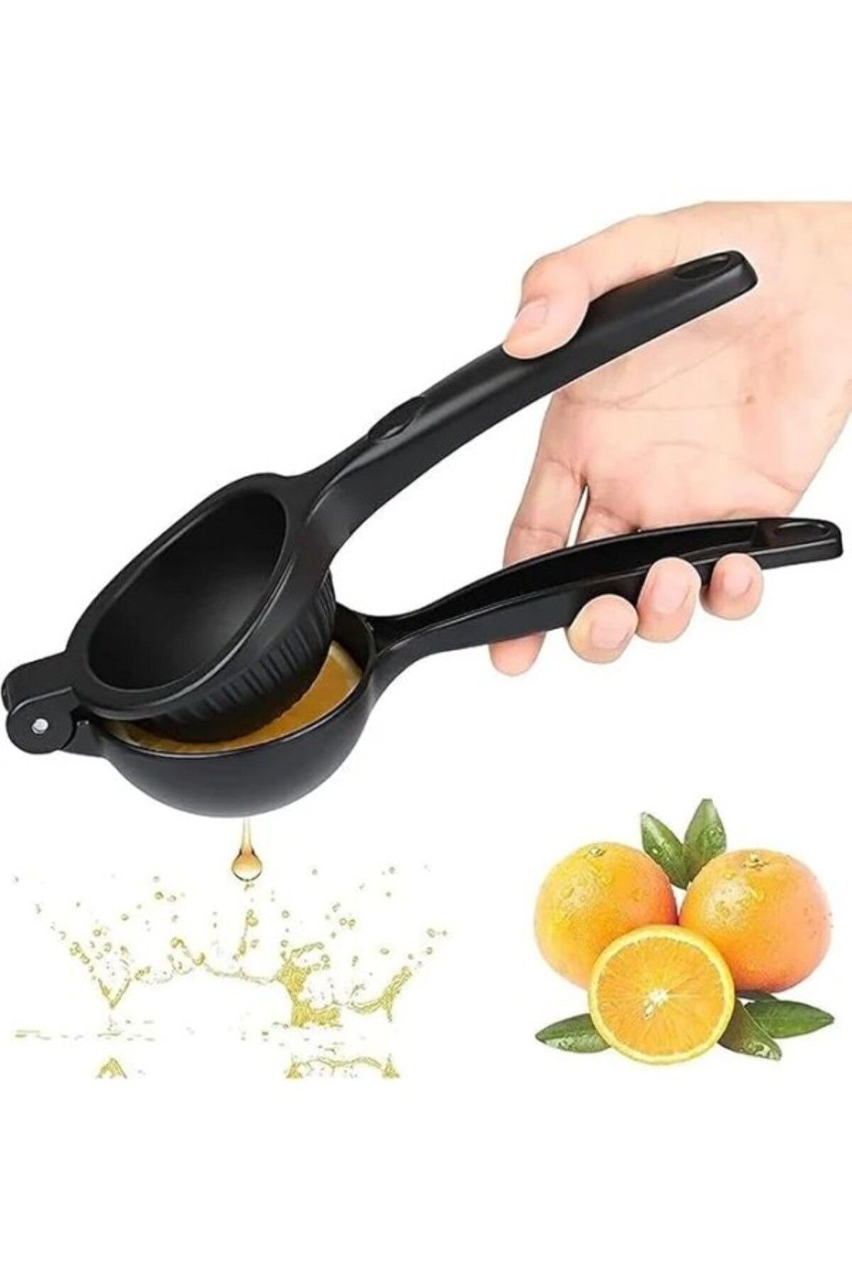 ShopZum Limon Sıkacağı Limon Presi Çelik Büyük Boy, Siyah Metal Limon Sıkacağı, Döküm Naranciye Sıkacağı