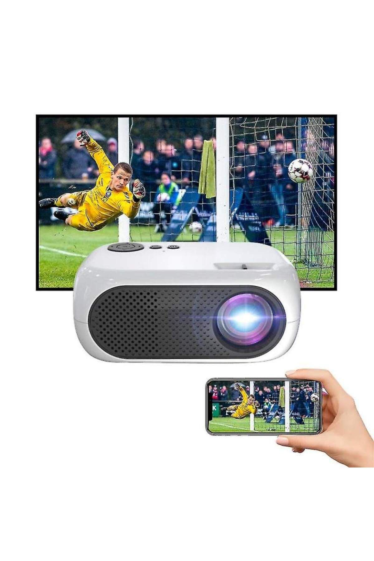 SIKS-Mini Projector, Super HD 1080P, 1200 Lumens, HDMI and USB Interface, With Remote Control 4