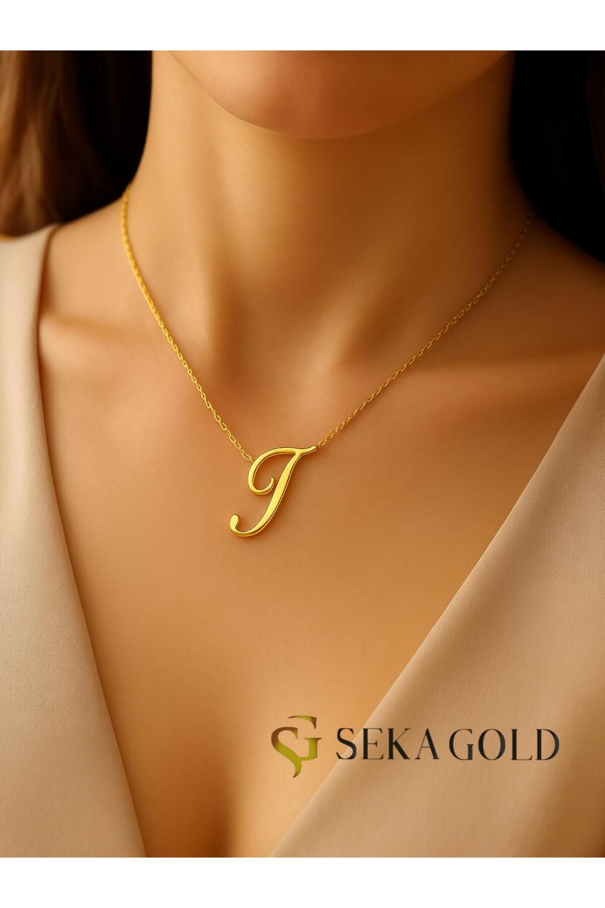 Seka gold J Harfi Kolye