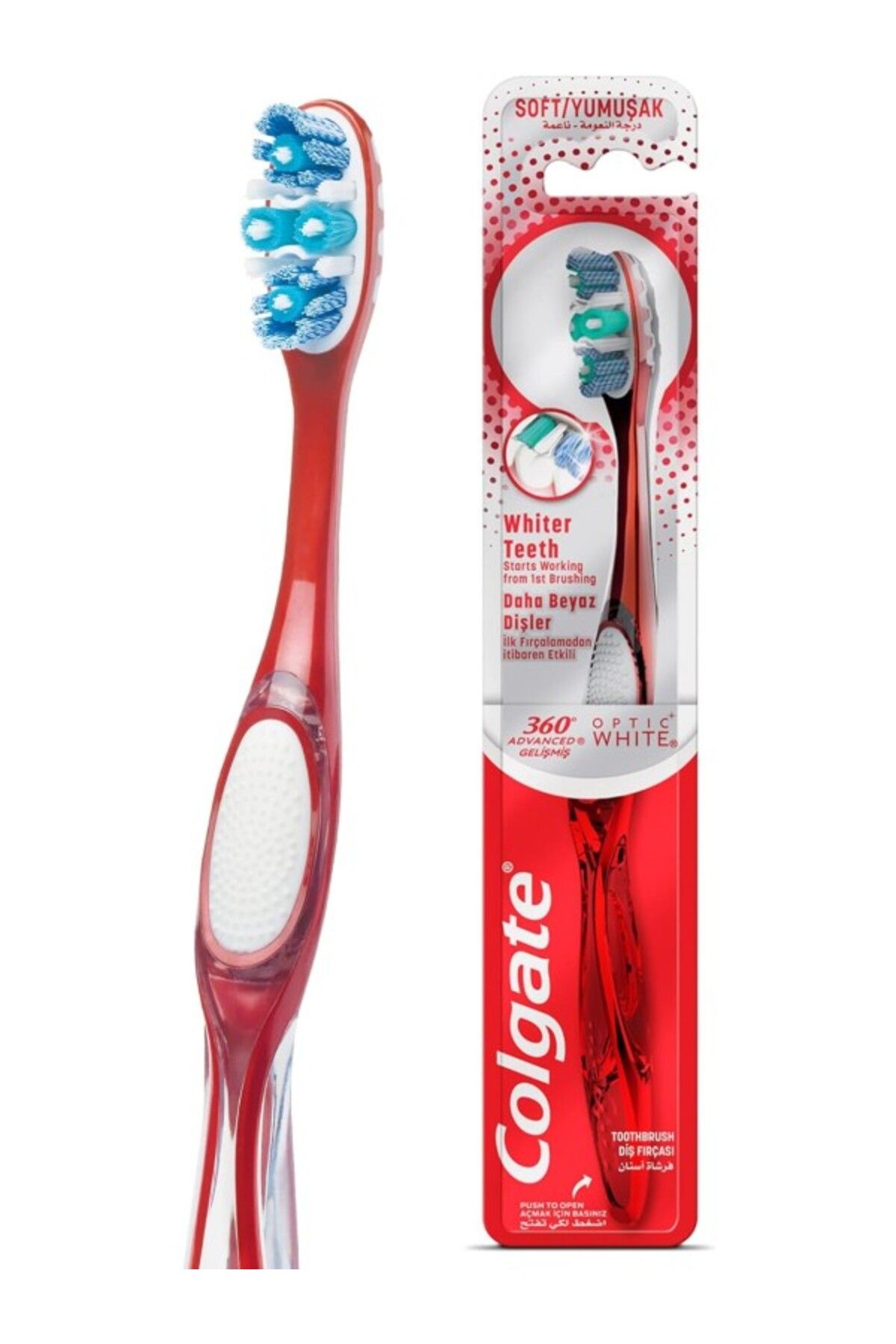 ShopZum Colgate 360 Gelişmiş Optik Beyaz Yumuşak Beyazlatıcı Diş Fırçası