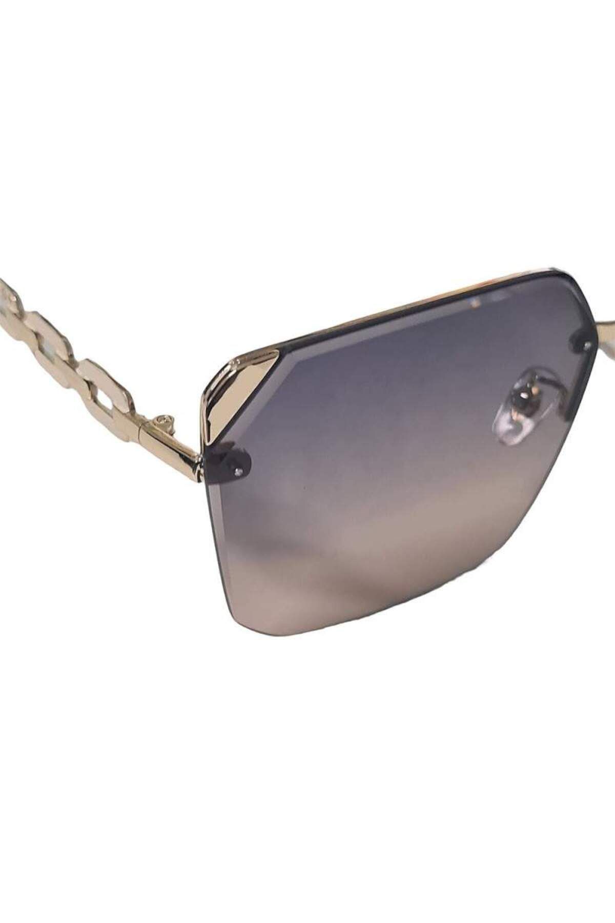 SIKS-M22 SIKS Polarized Sunglasses With Black/Brown Gradient Lenses, White Chain Arm Insert 4