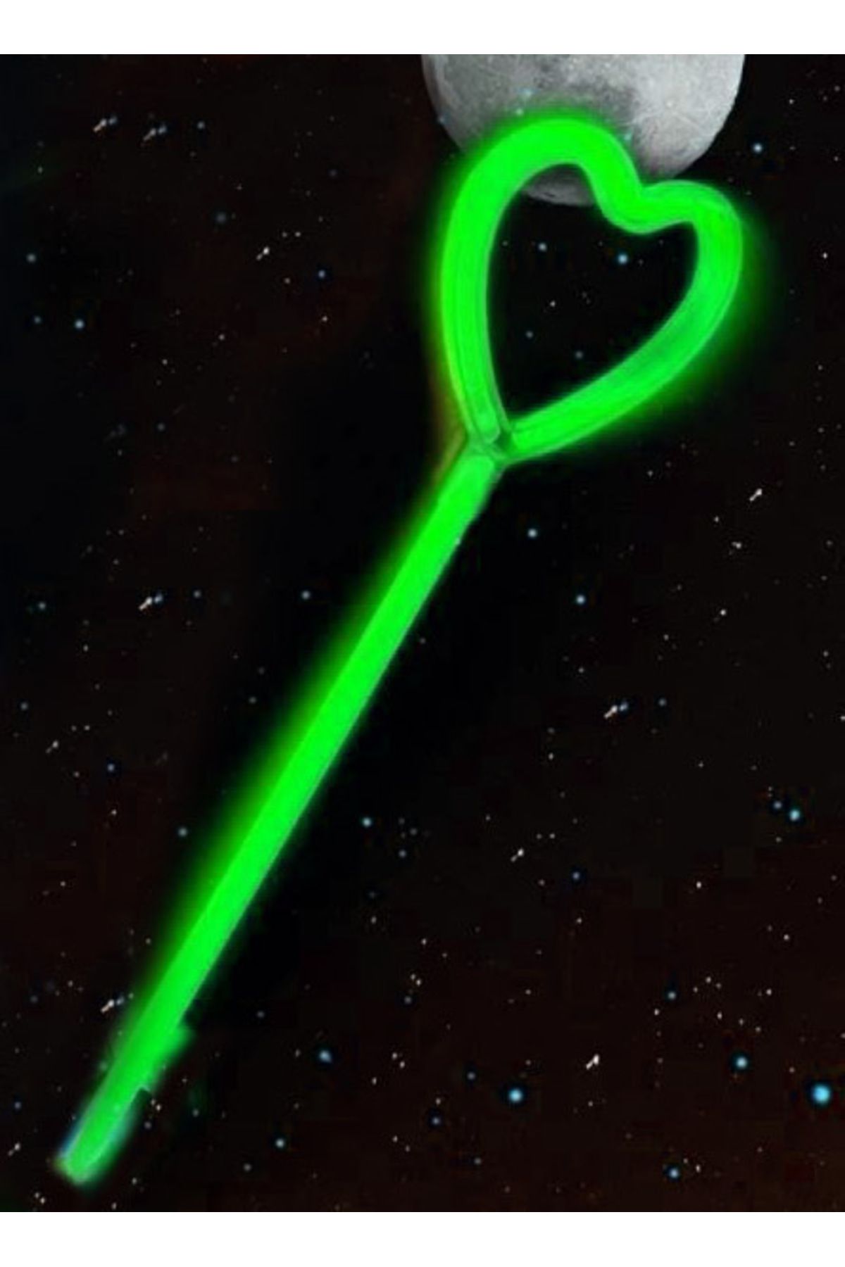 NEZADE STORE Karanlıkta Yanan Glow Stick Partisi Kalp Şekilli Asa Sopa 6 Renk 6 Adet