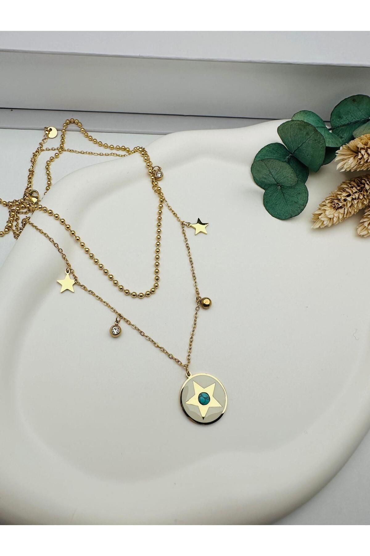 HEDİYELANDY Çelik Kolye (Gold) 010695