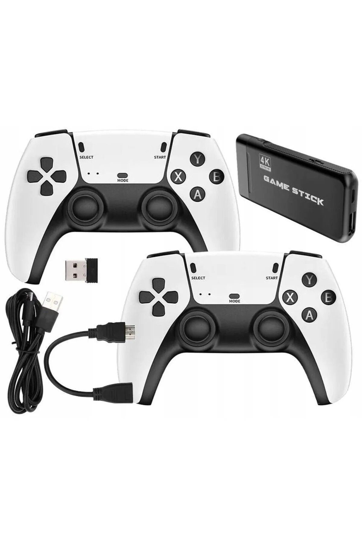 OBRAX 4K Kablosuz Çift Kol  Uyumlu Oyunlar Game Stick 64gb Hafıza 20000 Oyun Atari
