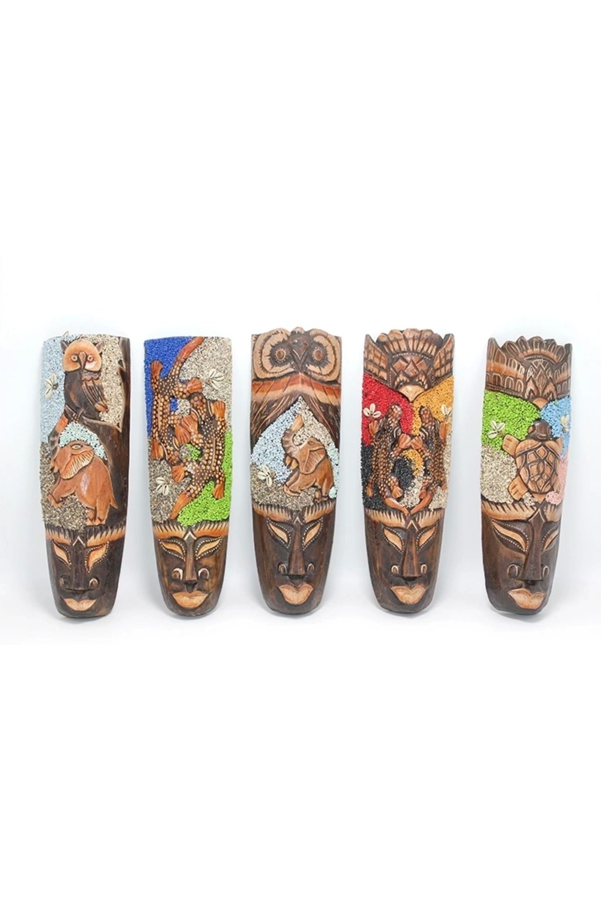 No8 Home Ahşap Dua Asmalı Kumlu Mask 30 Cm 3galıleo-8